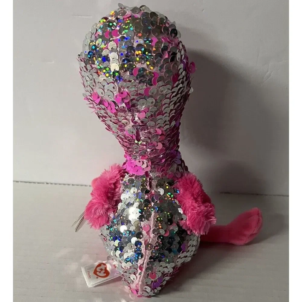 TY Flippables Sequin Plush PINKY the‎ Flamingo 10